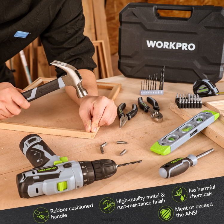 WORKPRO108-dielna sada prenosného náradia s elektrickou vŕtačkou B2HZ173 nástroj