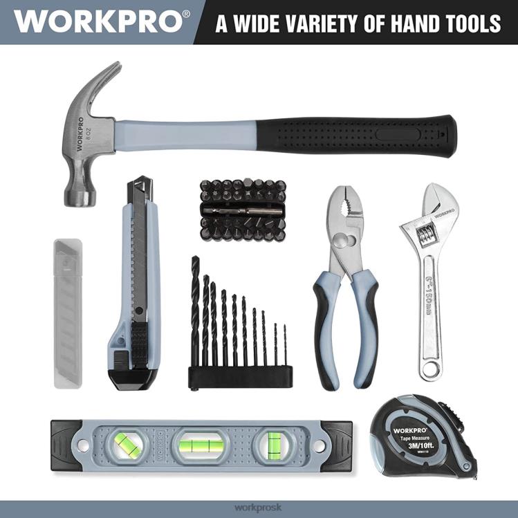 WORKPRO61 ks 12V akumulátorovej vŕtačky a súpravy domáceho náradia, vrátane 14-palcového úložného vrecka B2HZ174 nástroj