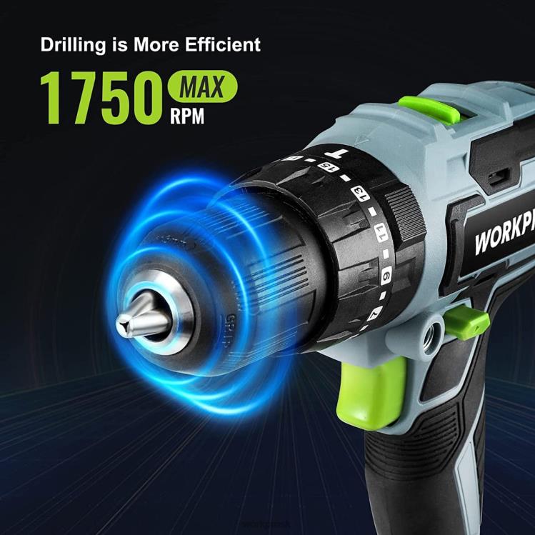 WORKPROSúprava akumulátorového skrutkovača 20 V max, elektrická príklepová vŕtačka so 102 kusmi príslušenstva, 2 x 2,0ah lítium-iónové batérie s rýchlonabíjačkou B2HZ170 nástroj
