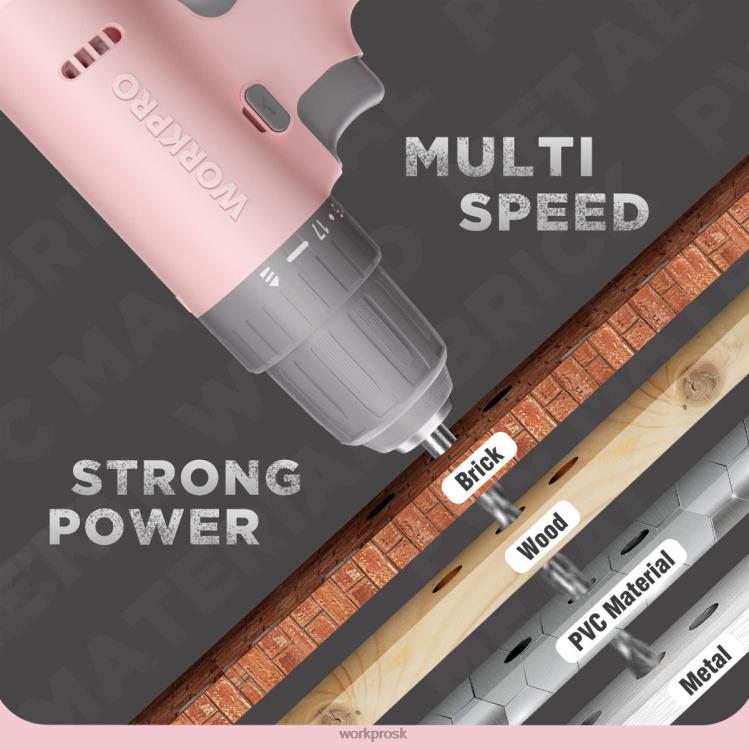 WORKPROSúprava akumulátorového vŕtacieho skrutkovača 12 V so 6 bitmi, rýchloupínacie skľučovadlo 3/8 palcov, variabilné otáčky, nastavenie 18 touque B2HZ175 nástroj