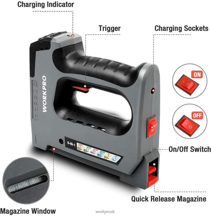 WORKPRO6v1 3,6V nabíjateľná akumulátorová zošívacia pištoľ B2HZ166 nástroj
