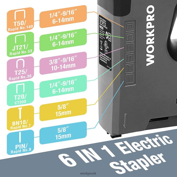 WORKPROElektrická zošívačka 110v 6v1 pre domácich majstrov pri obrábaní dreva B2HZ167 nástroj