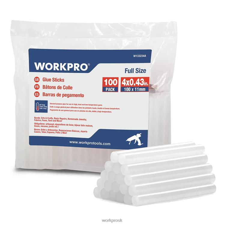 WORKPRO100-balenie horúcich lepiacich tyčiniek plnej veľkosti kompatibilných s väčšinou lepiacich pištolí B2HZ196 nástroj