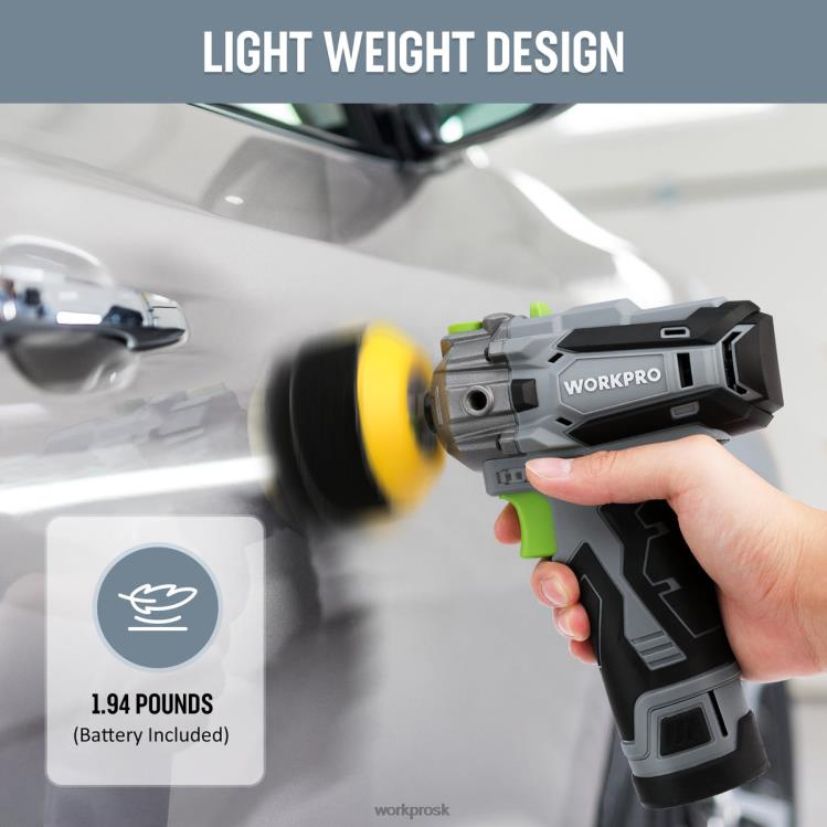 WORKPRO12V akumulátorová leštička, súprava miniatúrneho nárazníka a brúsky s 2 lítium-iónovými batériami B2HZ229 nástroj