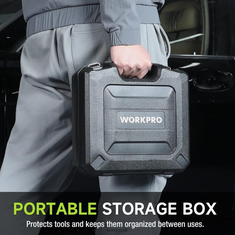 WORKPRO20V akumulátorový rázový uťahovák s batériou 4,0 Ah, rýchlonabíjačkou, 4 rázovými zásuvkami a úložným puzdrom B2HZ188 nástroj