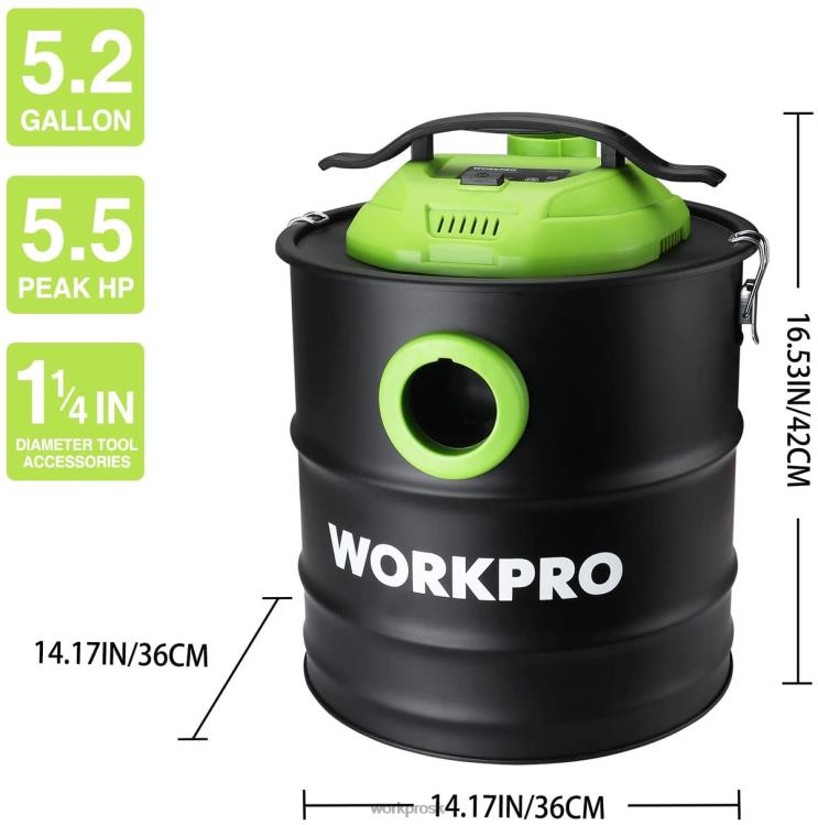 WORKPRO5,2 galónový vysávač popola, 5,5 špičkový vysávač popola s hepa filtrom B2HZ212 nástroj