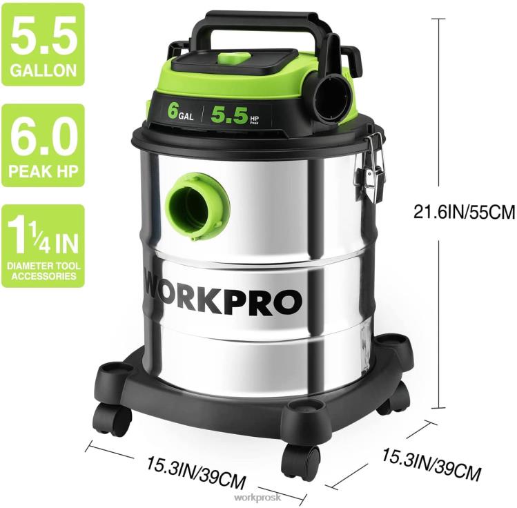 WORKPRO6 galónový vysávač na mokré/suché vysávanie s hepa filtrom, hadicou a príslušenstvom na zber prachu v domácnosti/na pracovisku B2HZ213 nástroj