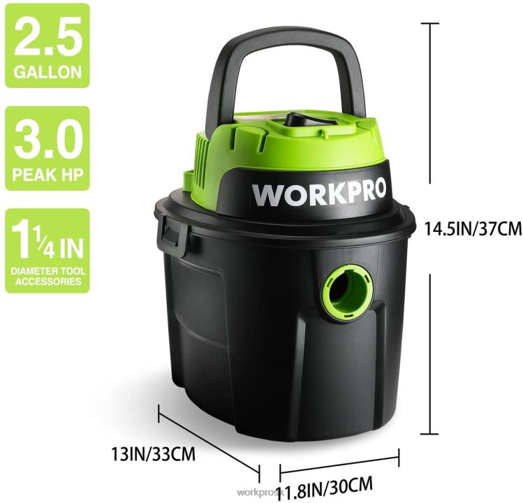 WORKPROmokrý/suchý vysávač 2,5 galónu, 3 špičkový výkon, prenosný vysávač pre domácnosť B2HZ216 nástroj