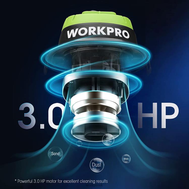 WORKPROmokrý/suchý vysávač 2,5 galónu, 3 špičkový výkon, prenosný vysávač pre domácnosť B2HZ216 nástroj