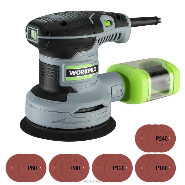 WORKPRO2,5 A elektrická 5-palcová excentrická brúska, 6 premenlivých rýchlostí 7000 až 14000 ot./min. B2HZ233 nástroj