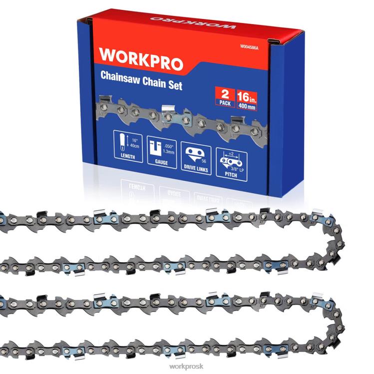 WORKPRODvojzložková reťaz pre reťazovú pílu, 3/8" rozstup, 56 hnacích článkov reťazová píla na rezanie dreva pre diely reťazových píl B2HZ204 nástroj