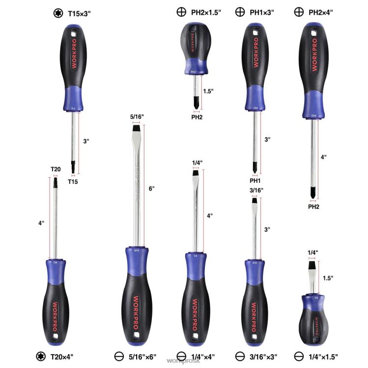 WORKPRO20V akumulátorový rázový uťahovák & 5 ks klieští & 16 ks sada magnetických skrutkovačov & 3 ks sada nastaviteľných kľúčov B2HZ319 nástroj