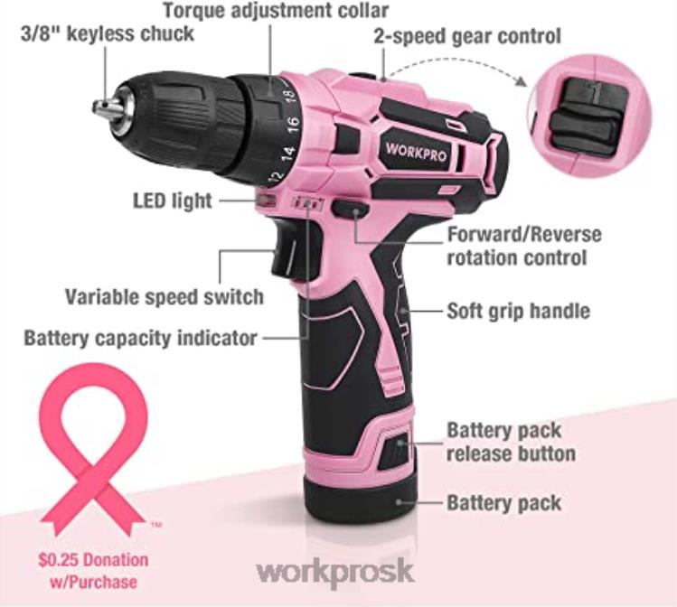 WORKPROSúprava 12V akumulátorovej vŕtačky a zošívacia pištoľ 6v1 a súprava 8 ks magnetických skrutkovačov a akumulátorová tavná lepiaca pištoľ B2HZ313 nástroj