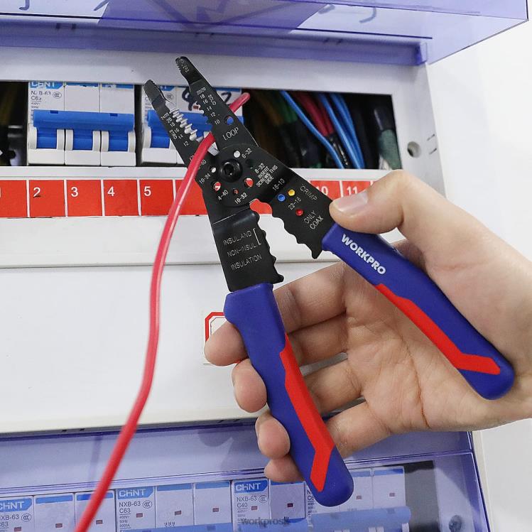 WORKPRO8-palcový odizolovač drôtu, viacnástrojový odstrihovač drôtu na odizolovanie, strihanie a krimpovanie B2HZ158 nástroj