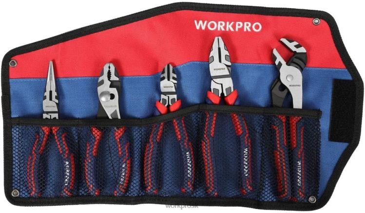 WORKPRO5 ks prémiových cr-v stavebných klieští s úložným puzdrom B2HZ66 nástroj