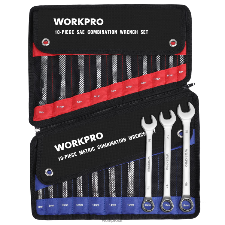 WORKPRO20 ks metrických & sae kombinácia cr-v 12-bodových kľúčov B2HZ93 nástroj