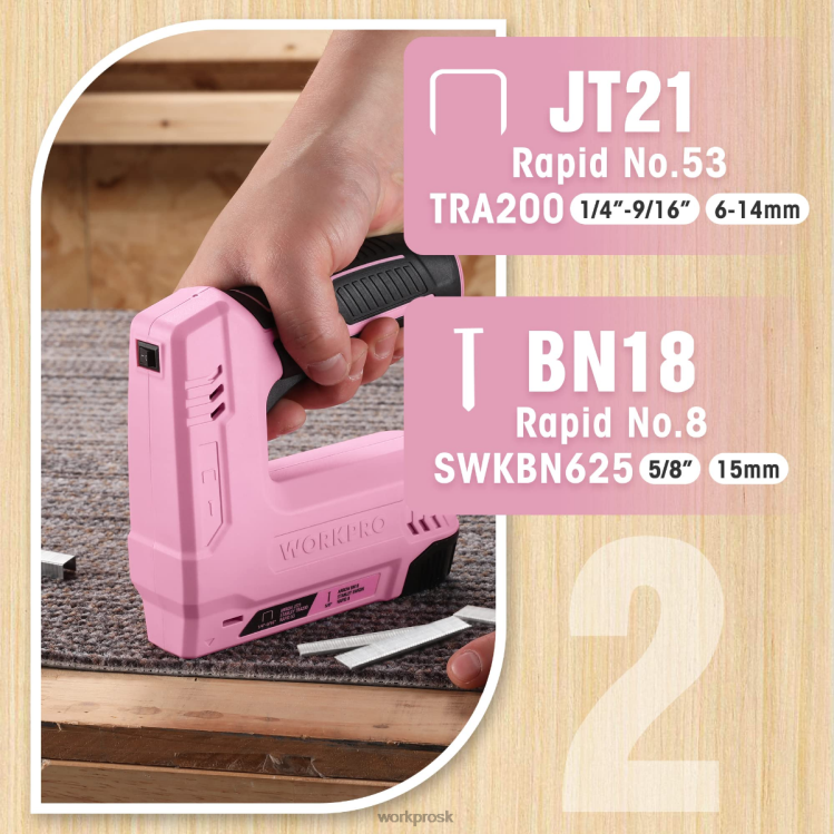 WORKPRO3,6 V 2,0 Ah batéria napájaná elektrická bezdrôtová zošívačka a nastreľovacia pištoľ 2 v 1 B2HZ265 nástroj