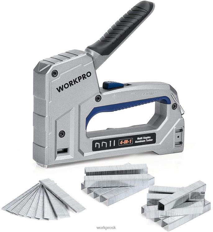 WORKPROklincovačka pre ťažkú ​​hliníkovú klincovačku 4 v 1 s 2000 sponkami B2HZ58 nástroj