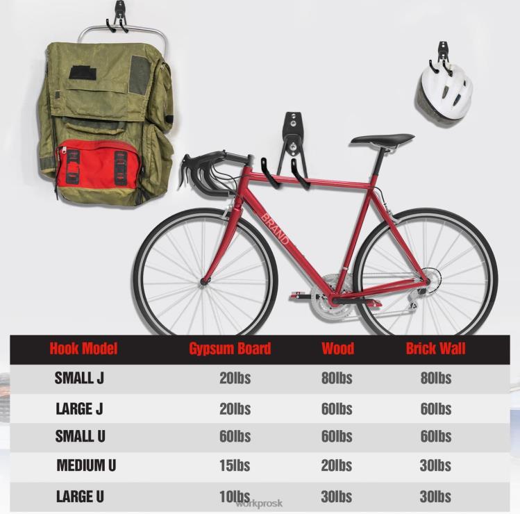 WORKPRO12-dielna súprava garážových hákov, oceľové garážové vešiaky pre veľké zaťaženie, nástenné háky, vešiaky na náradie na bicykle, záhradné náradie, rebríky a objemné predmety B2HZ133 nástroj