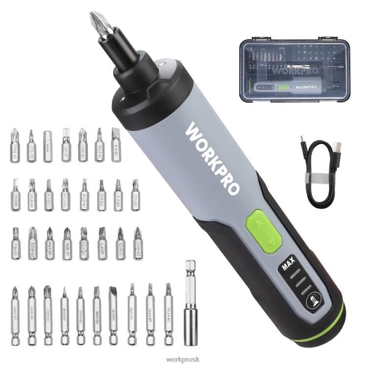 WORKPRO4V elektrický skrutkovač, sada nabíjacích akumulátorových skrutkovačov s LED svetlom B2HZ232 nástroj