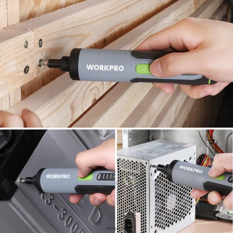 WORKPRO4V elektrický skrutkovač, sada nabíjacích akumulátorových skrutkovačov s LED svetlom B2HZ232 nástroj