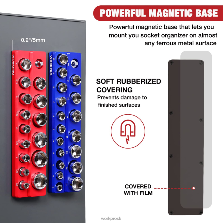 WORKPROsúprava organizéra magnetických zásuviek B2HZ131 nástroj
