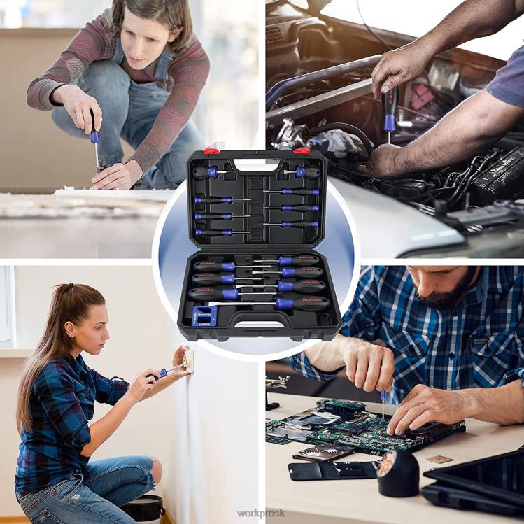 WORKPROsada magnetických skrutkovačov, 16 ks torx drážkových krížových skrutkovačov s magnetizérom B2HZ98 nástroj