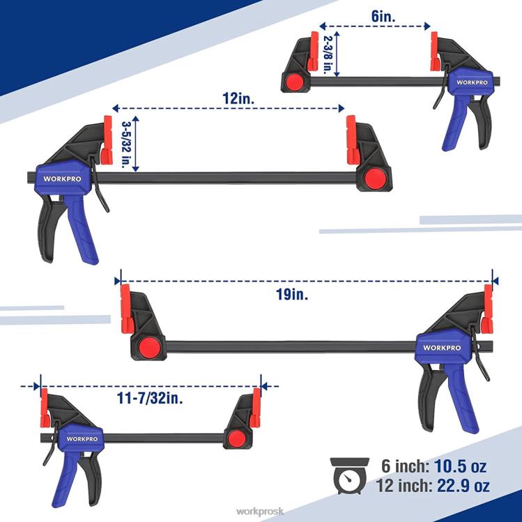 WORKPROtyčové svorky na obrábanie dreva, 150/300lbs cap B2HZ121 nástroj