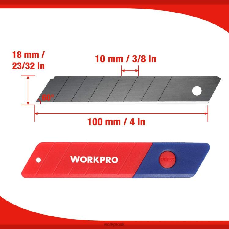 WORKPRO18mm odlamovacie čepele sk5 oceľové náhradné čepele sa hodia do balenia po 100 ks B2HZ53 nástroj