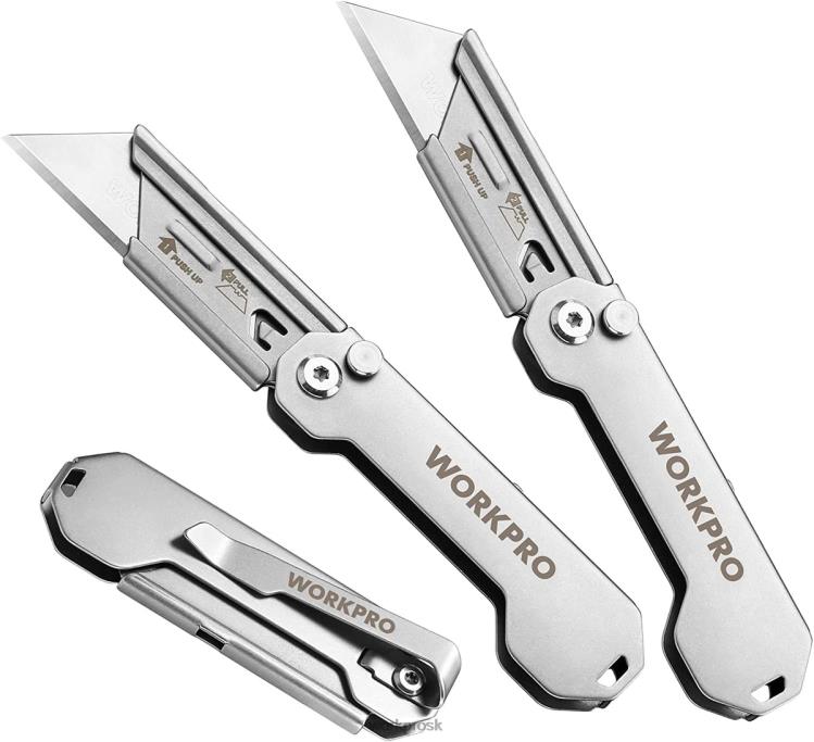 WORKPRO3 ks súpravy skladacích úžitkových nožov s rýchlovýmennými čepeľami B2HZ43 nástroj