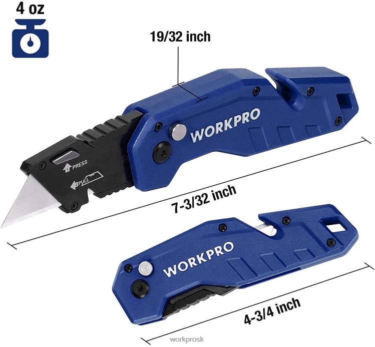 WORKPROskladací nôž s 10-dielnou prídavnou čepeľou z ľahkej nylonovej rukoväte B2HZ38 nástroj