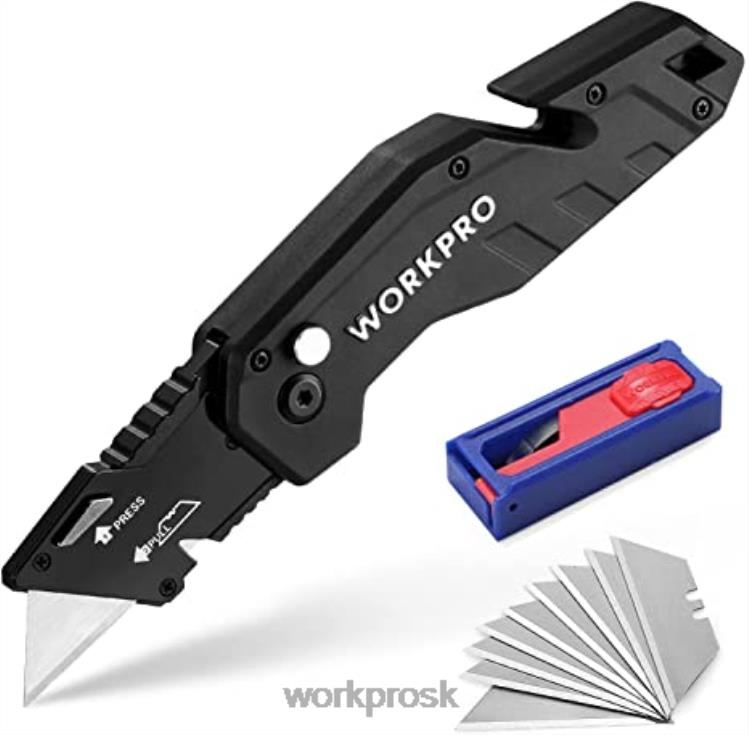 WORKPROskladací nôž s 10-dielnou prídavnou čepeľou z ľahkej nylonovej rukoväte B2HZ38 nástroj