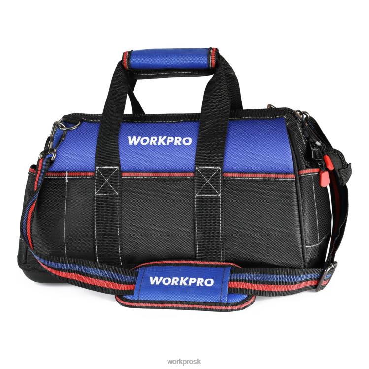 WORKPRO16-palcová taška na náradie so širokými ústami, odolná látková taška na uloženie náradia s vodotesnou tvarovanou základňou, nastaviteľný ramenný popruh B2HZ24 skladovanie