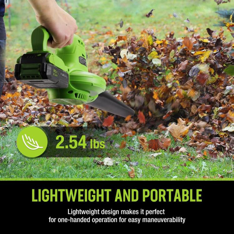 WORKPRO20V ľahký mini akumulátorový fúkač lístia s batériou a nabíjačkou, 2-rýchlostné ovládanie B2HZ303 nástroj