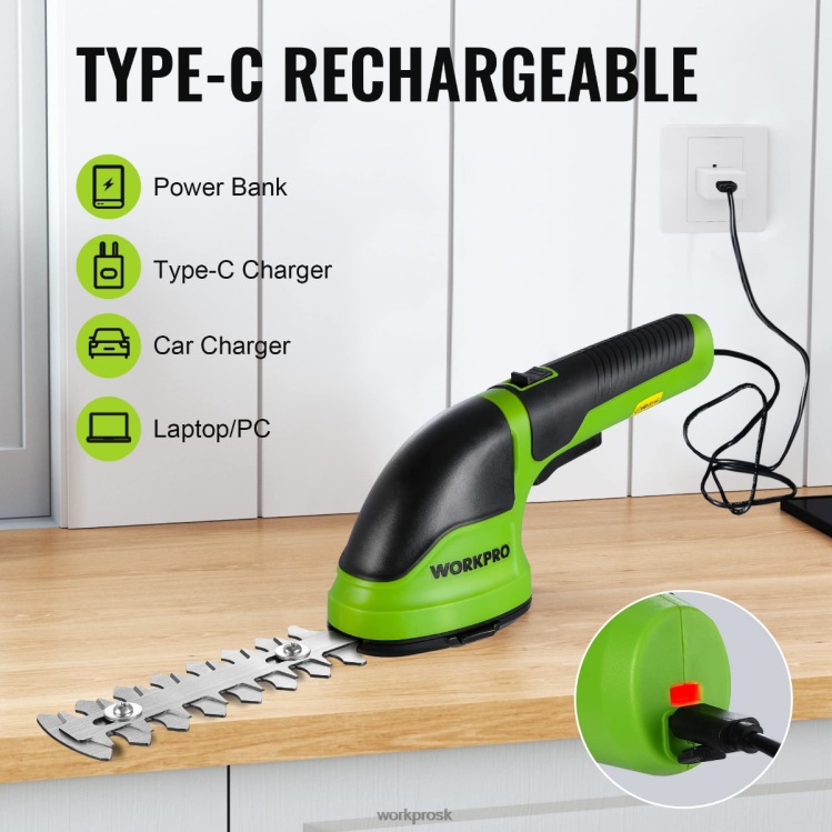 WORKPRO2 v 1 ručné 3,6 V elektrické akumulátorové nožnice na kroviny, nožnice na živý plot/rezačka na trávu B2HZ268 nástroj