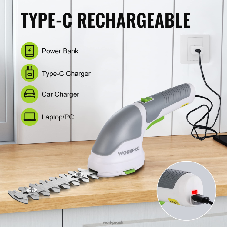 WORKPRO2 v 1 ručné 3,6 V elektrické akumulátorové nožnice na kroviny, nožnice na živý plot/rezačka na trávu B2HZ268 nástroj