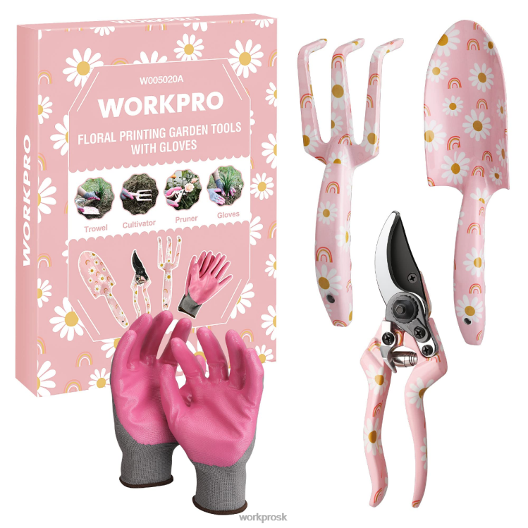 WORKPROSada 4 ks hliníkového záhradného náradia B2HZ285 nástroj