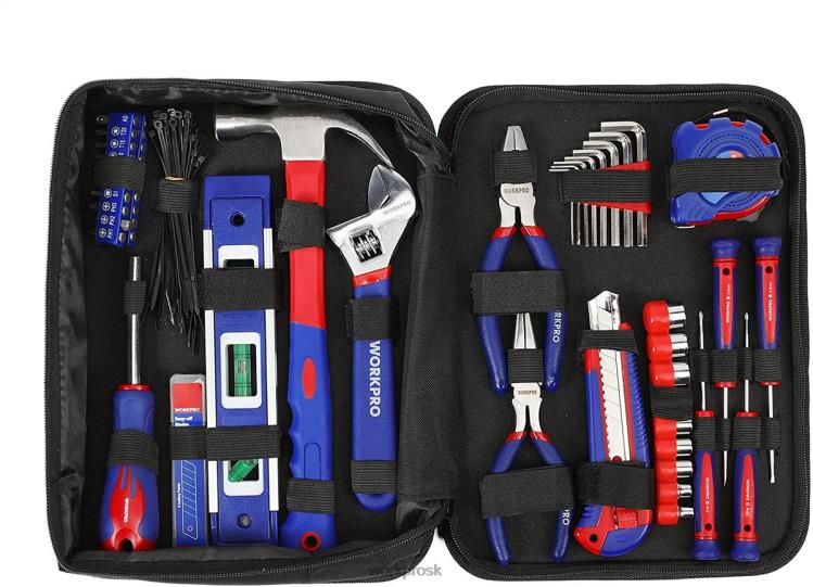 WORKPRO100 dielna súprava ručného náradia pre domácnosť so zásuvkou pre domácnosť s puzdrom na jednoduché prenášanie B2HZ304 nástroj