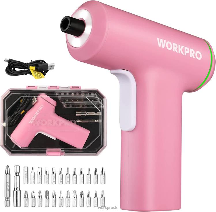 WORKPROelektrický bezdrôtový 4V usb nabíjateľný lítium-iónový akumulátorový skrutkovač B2HZ234 nástroj